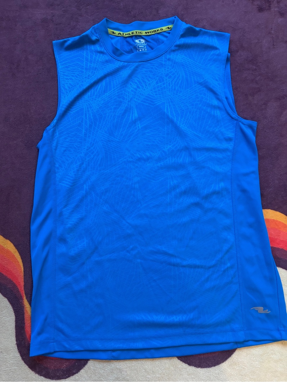 Athletic Works Men's Blue Sleeveless Performance Tank